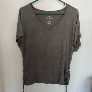 super soft side tie tee